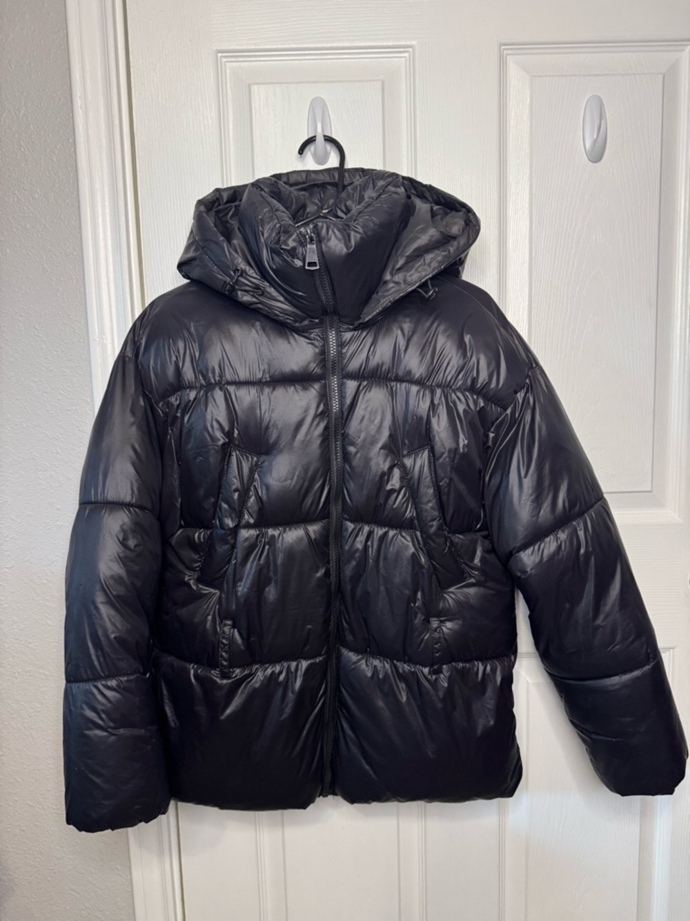Black Hooded Puffer Jacket